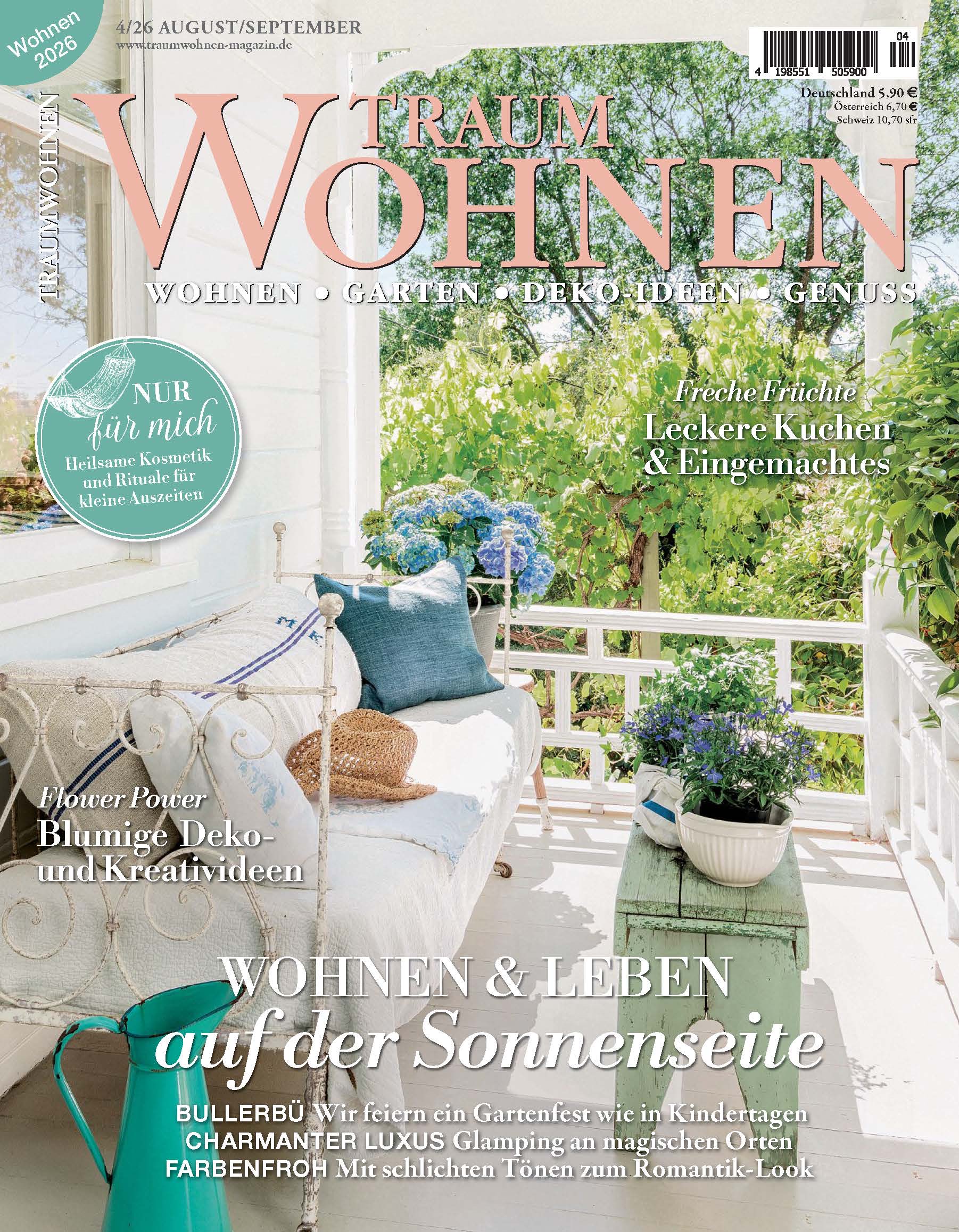 Cover der aktuellen Ausgabe: „Wohnen & Leben auf der Sonnenseite“ (Aug./Sept.)